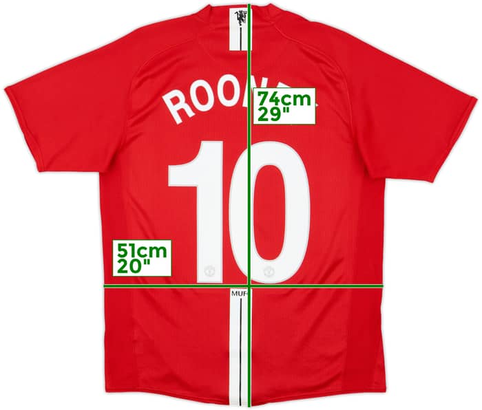 2007-09 Manchester United Home Shirt Rooney #10 - 10/10 - (M)