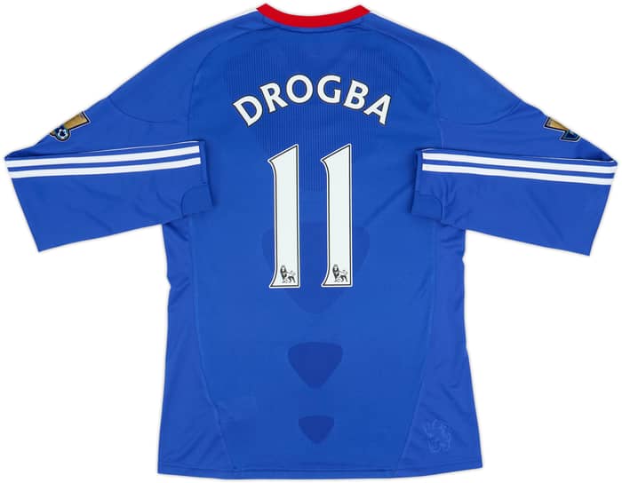 Camiseta de local de manga larga del Chelsea 2010-11 Drogba #11 - 7/10 - (S)
