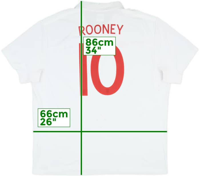 2009-10 England Home Shirt Rooney #10 - 8/10 - (3XL)