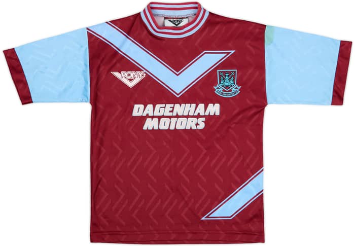 1993-95 West Ham Home Shirt #9 - 8/10 - (L.Boys)