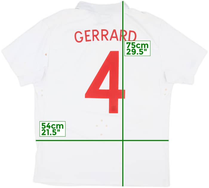 2009-10 England Home Shirt Gerrard #4 - 5/10 - (L)