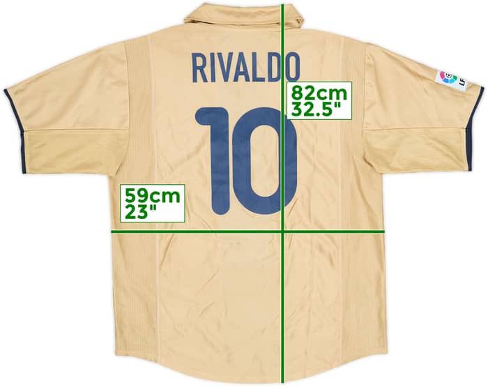 2001-03 Barcelona Away Shirt Rivaldo #10 - 8/10 - (XL)