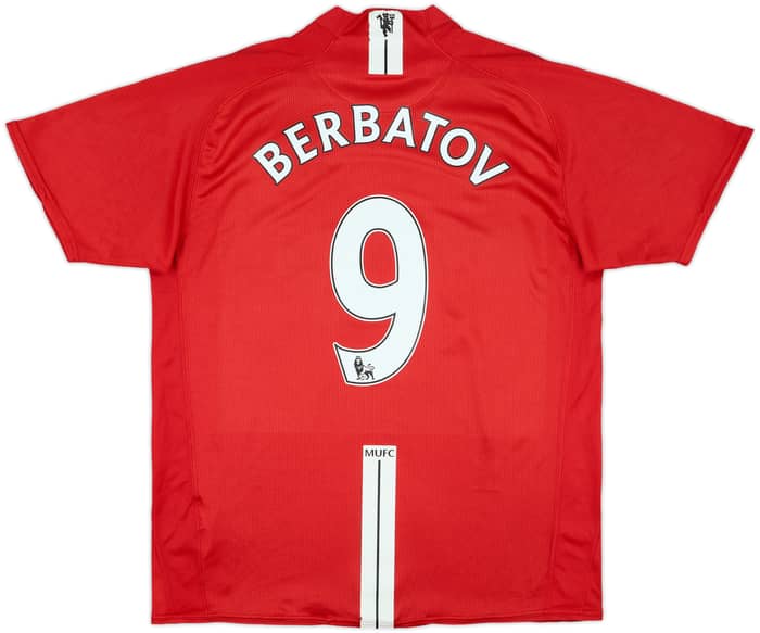 2007-09 Manchester United Home Shirt Berbatov #9 - 6/10 - (L)