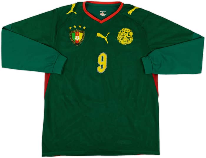 2008-09 Cameroon Player Issue Home L/S Shirt Eto'o #9 - 6/10 - (L)