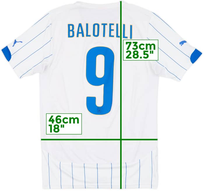 2014-15 Italy Away Shirt Balotelli #9 - 7/10 - (S)