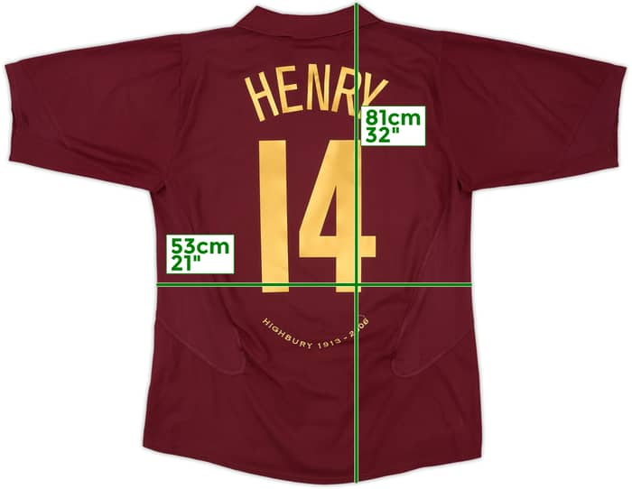 2005-06 Arsenal Home Shirt Henry #14 - 8/10 - (L)