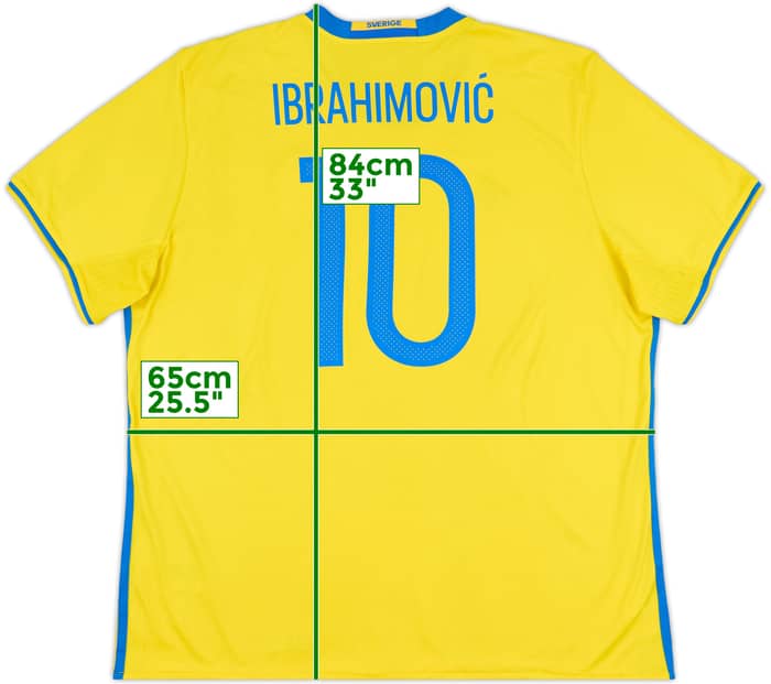 2016-17 Sweden Home Shirt Ibrahimovic #10 - 8/10 - (XXL)