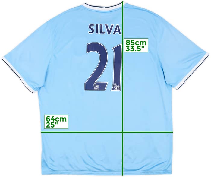 2013-14 Manchester City Home Shirt Silva #21 - 7/10 - (3XL)