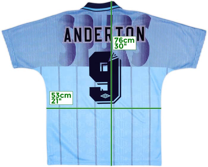 1991-94 Tottenham Third Shirt Anderton #9 - 10/10 - (S)
