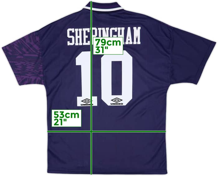1994-95 Tottenham Away Shirt Sheringham #10 - 9/10 - (L)