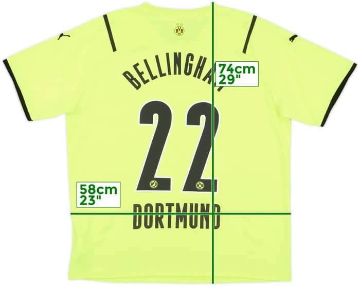 2021-22 Borussia Dortmund European Home Shirt Bellingham #22 - 7/10 - (XL)