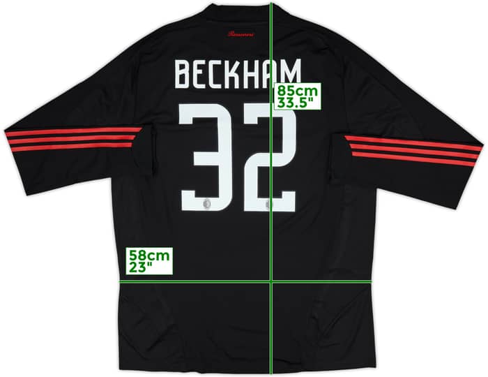 2008-09 AC Milan Player Issue Third L/S Shirt Beckham #32 - 9/10 - (XL)