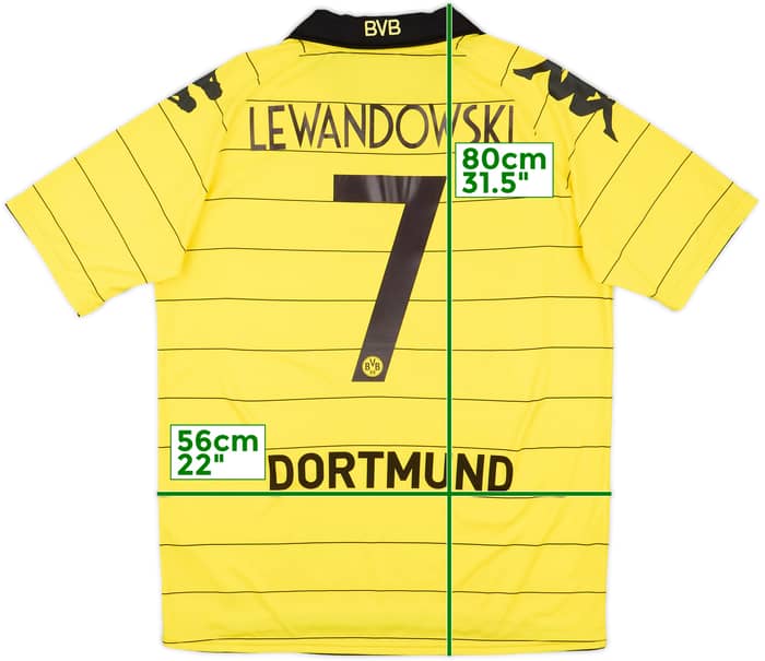 2010-11 Borussia Dortmund Home Shirt Lewandowski #7 - 9/10 - (L)