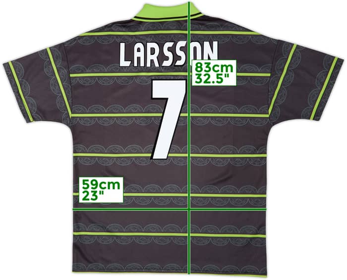 1998-99 Celtic Away Shirt Larsson #7 - 9/10 - (XXL)