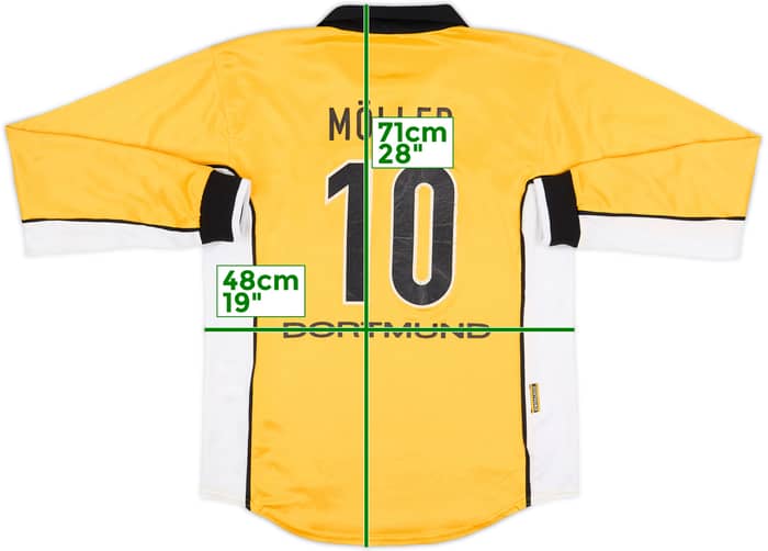 1998-00 Borussia Dortmund Home L/S Shirt Moller #10 - 7/10 - (XL.Boys)