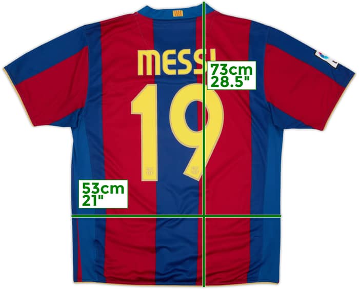 2007-08 Barcelona Home Shirt Messi #19 - 7/10 - (L)