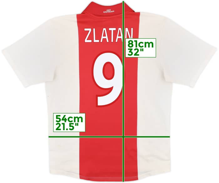 2001-02 Ajax Home Shirt Zlatan #9 - 7/10 - (L)