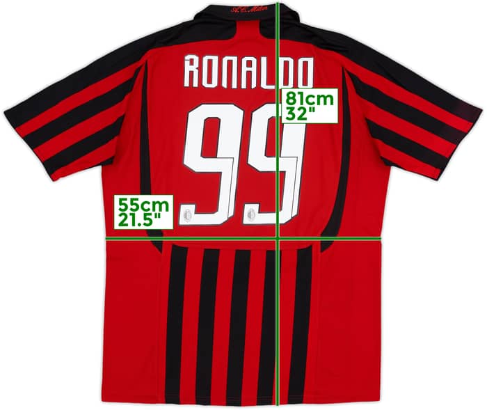 2007-08 AC Milan Home Shirt Ronaldo #99 - 6/10 - (L)