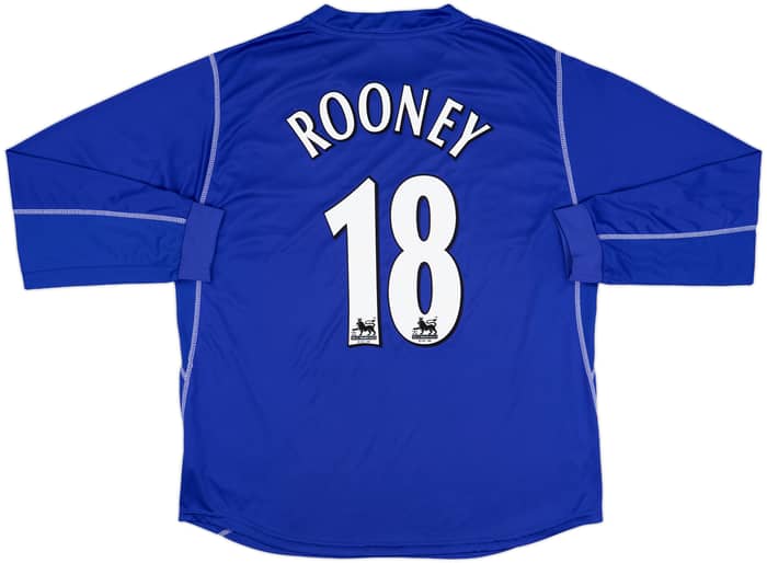 2002-03 Everton Home L/S Shirt Rooney #18 - 8/10 - (XXL)