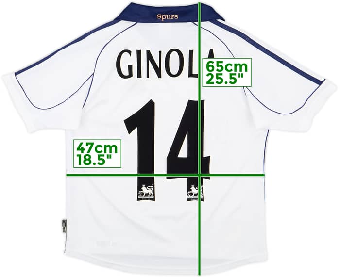 1999-01 Tottenham Home Shirt Ginola #14 - 8/10 - (XS)