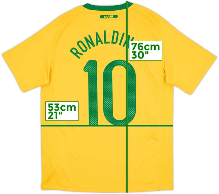 2010-11 Brazil Home Shirt Ronaldinho #10 - 10/10 - (M)