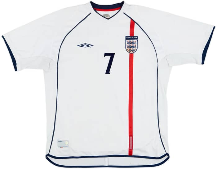 2001-03 England Home Shirt Beckham #7 - 6/10 - (XL)
