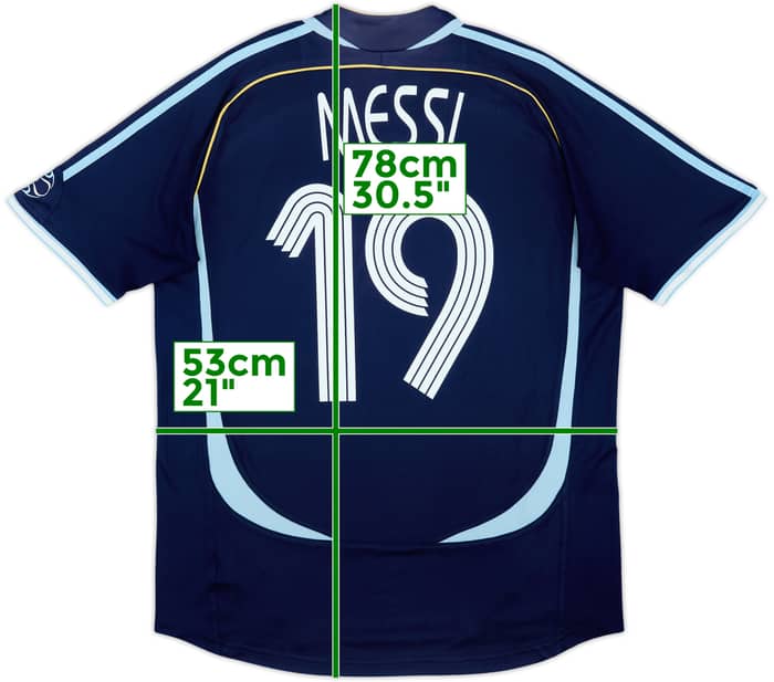 2006-07 Argentina Away Shirt Messi #19 - 7/10 - (M)