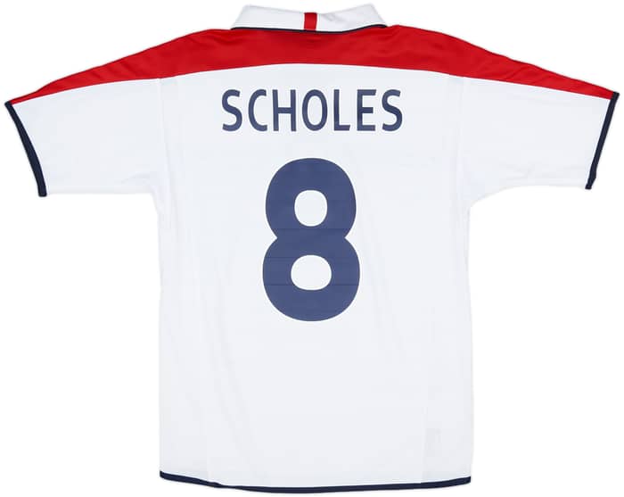 2003-05 England Home Shirt Scholes #8 - 9/10 - (S)