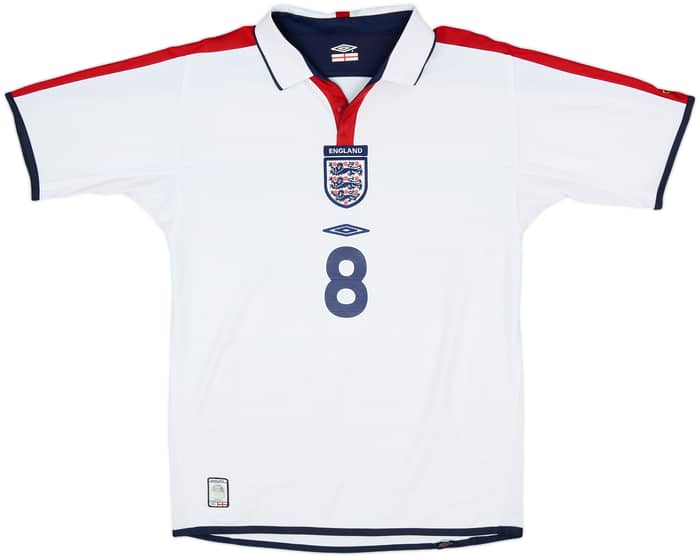 2003-05 England Home Shirt Scholes #8 - 9/10 - (S)