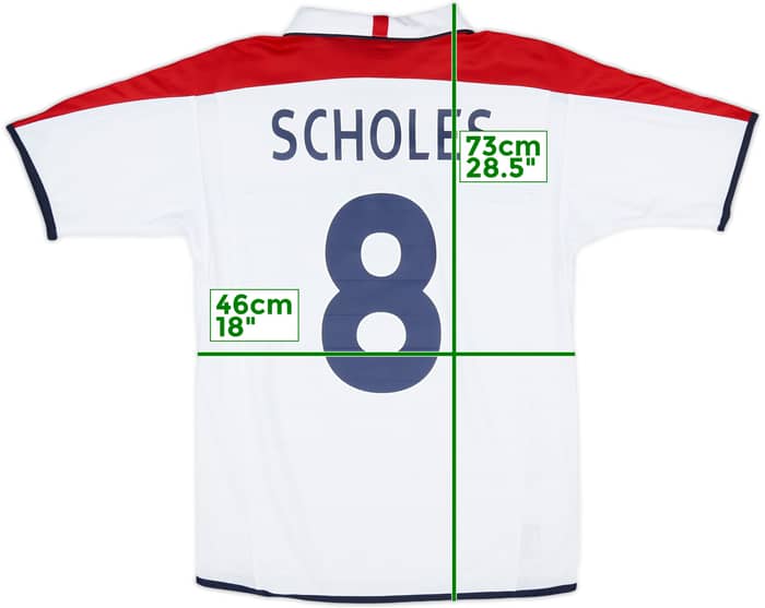 2003-05 England Home Shirt Scholes #8 - 9/10 - (S)