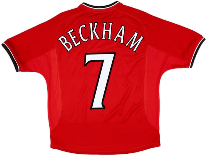 2000-02 Manchester United Home Shirt Beckham #7 - 8/10 - (XL.Boys)