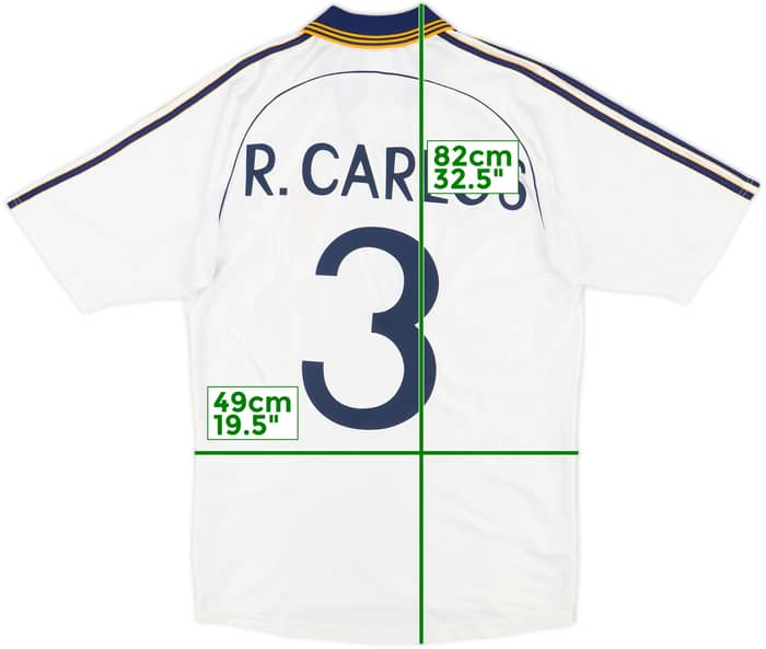 1998-00 Real Madrid Home Shirt R.Carlos #3 - 8/10 - (S)