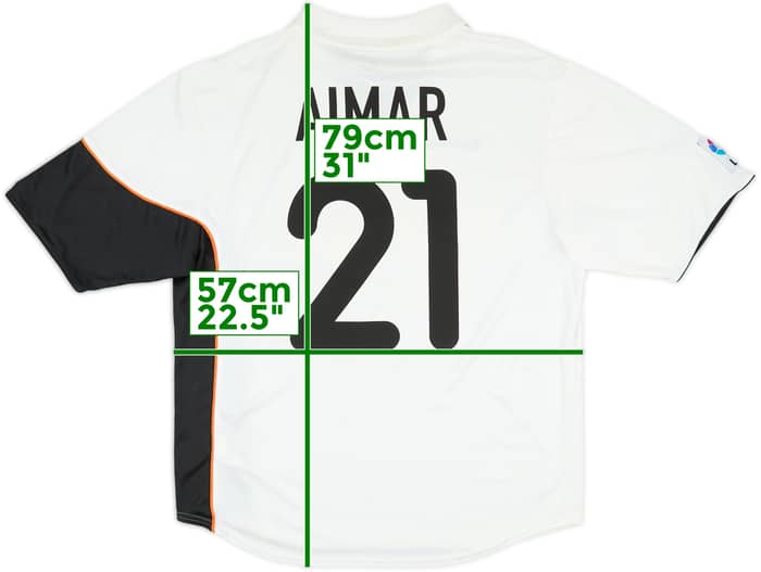 2001-02 Valencia Home Shirt Aimar #21 - 6/10 - (L)