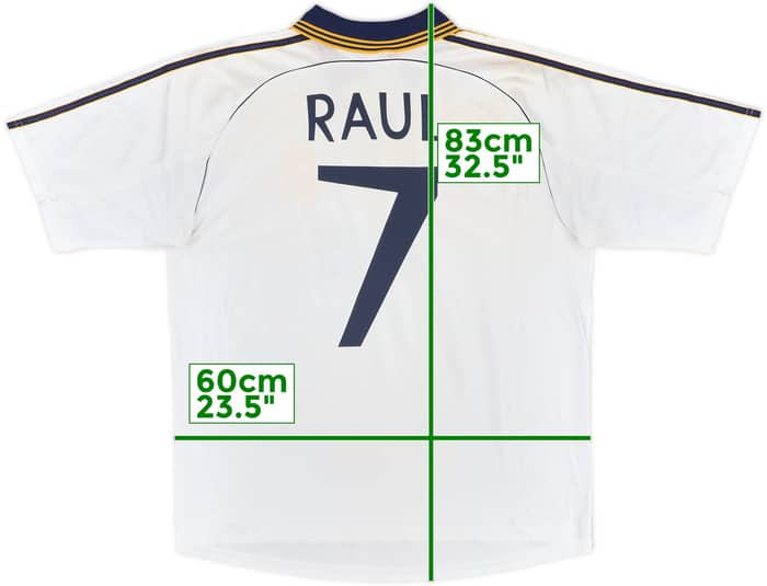 1998-00 Real Madrid Home Shirt Raul #7 - 9/10 - (L)