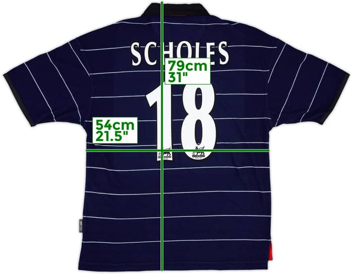 1999-00 Manchester United Away Shirt Scholes #18 (M)