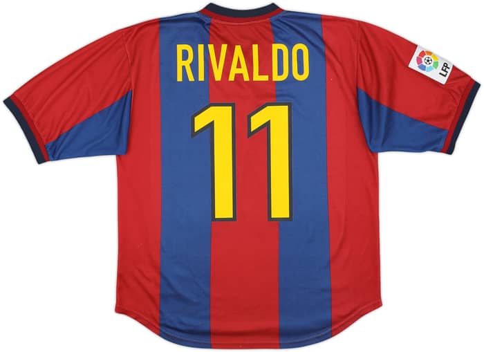 1998-00 Barcelona Home Shirt Rivaldo #11 - 8/10 - (M)