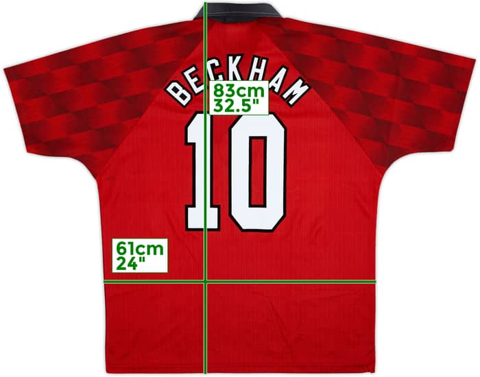 1996-98 Manchester United Home Shirt Beckham #10 - 10/10 - (XL)