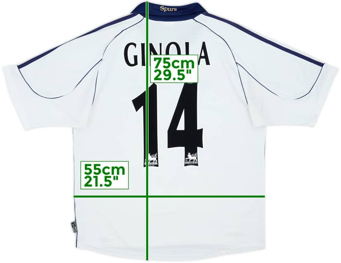 1999-01 Tottenham Home Shirt Ginola #14 - 8/10 - (M)