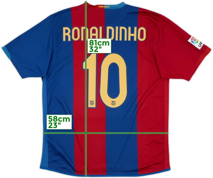 2006-07 Barcelona Home Shirt Ronaldinho #10 - 7/10 - (XL)