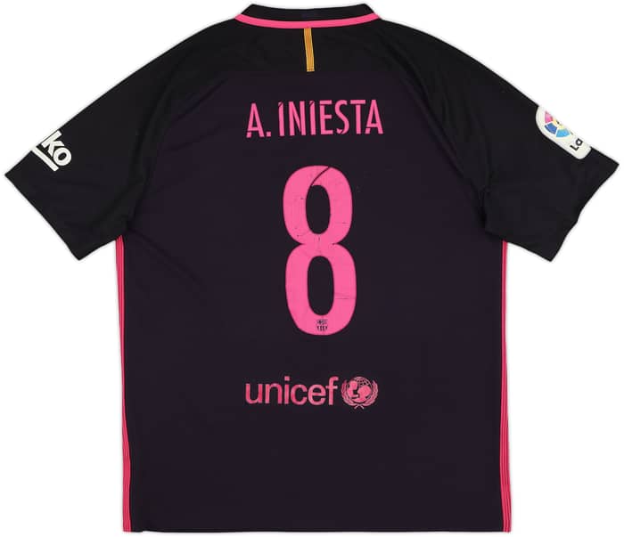2016-17 Barcelona Away Shirt A.Iniesta #8 - 5/10 - (XL)