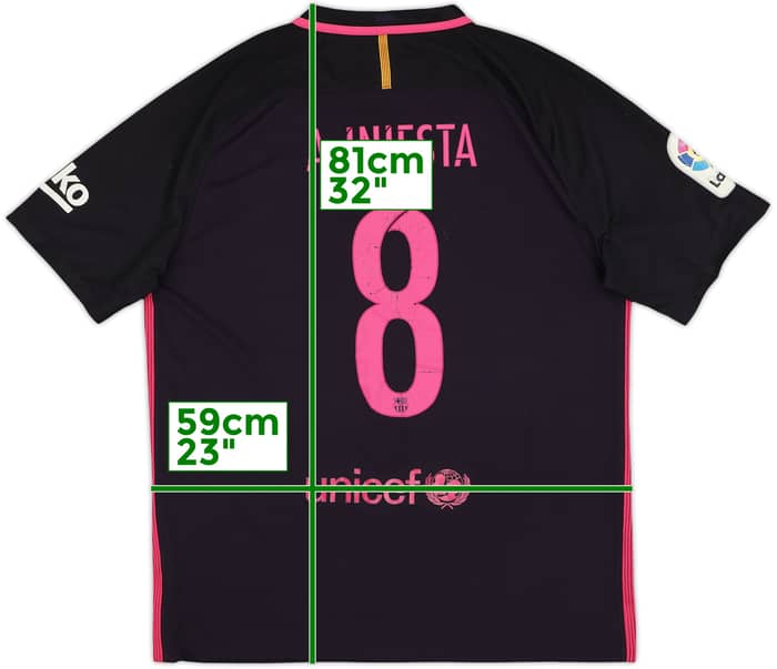 2016-17 Barcelona Away Shirt A.Iniesta #8 - 5/10 - (XL)
