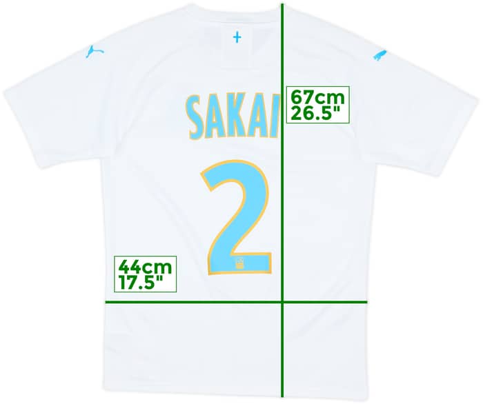 2019-20 Olympique Marseille Home Shirt Sakai #2 - 10/10 - (S)
