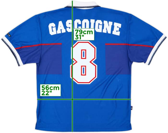 1997-99 Rangers Home Shirt Gascoigne #8 - 8/10 - (L)