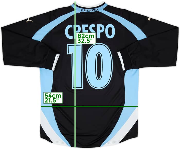 2000-01 Lazio Away L/S Shirt Crespo #10 - 8/10 - (XL)