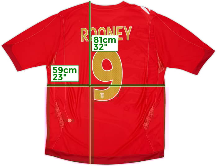 2006-08 England Away Shirt Rooney #9 - 6/10 - (XL)