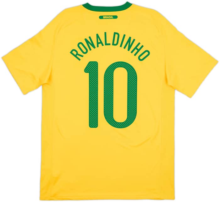 2010-11 Brazil Home Shirt Ronaldinho #10 - 8/10 - (M)