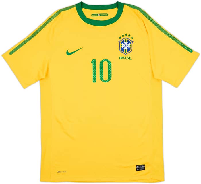 2010-11 Brazil Home Shirt Ronaldinho #10 - 8/10 - (M)