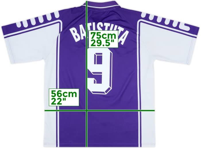 1999-00 Fiorentina Home Shirt Batistuta #9 - 10/10 - (L)