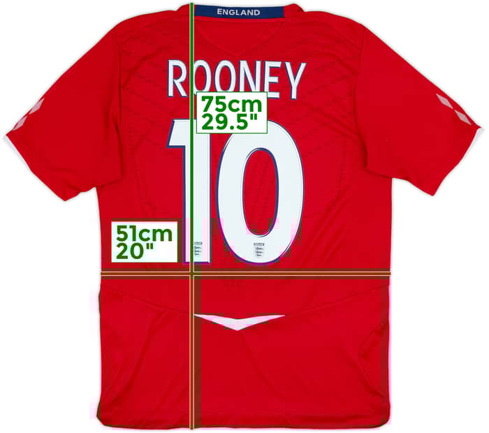 2008-10 England Away Shirt Rooney #10 - 8/10 - (L)