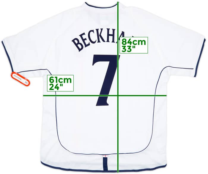 2001-03 England Home Shirt Beckham #7 (XL)